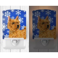 Carolines Treasures Ss4637Cnl Norwich Terrier Winter Snowflakes Holiday Ceramic Night Light Compact Ulcertified Ideal For Be