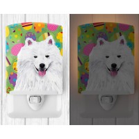 Carolines Treasures Sc9459Cnl American Eskimo Easter Eggtravaganza Ceramic Night Light Compact Ulcertified Ideal For Bedroom