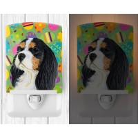 Carolines Treasures Lh9414Cnl Cavalier Spaniel Easter Eggtravaganza Ceramic Night Light Compact Ulcertified Ideal For Bedroo