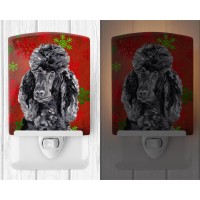 Carolines Treasures Sc9746Cnl Black Standard Poodle Red Snowflakes Holiday Ceramic Night Light Compact Ulcertified Ideal For