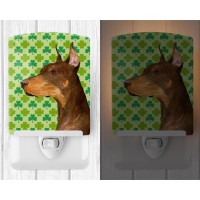 Carolines Treasures Ss4399Cnl Doberman St Patricks Day Shamrock Portrait Ceramic Night Light Compact Ulcertified Ideal For