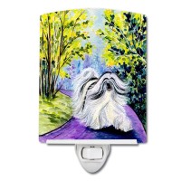 Carolines Treasures Ss8643Cnl Tibetan Terrier Ceramic Night Light Compact Ulcertified Ideal For Bedroom Bathroom Nursery