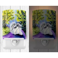 Carolines Treasures Ss8643Cnl Tibetan Terrier Ceramic Night Light Compact Ulcertified Ideal For Bedroom Bathroom Nursery