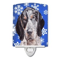 Carolines Treasures Sc9769Cnl Blue Tick Coonhound Winter Snowflakes Ceramic Night Light Compact Ulcertified Ideal For Bedroo