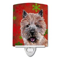 Carolines Treasures Sc9758Cnl Norwich Terrier Red Snowflakes Holiday Ceramic Night Light Compact Ulcertified Ideal For Bedro