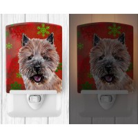 Carolines Treasures Sc9758Cnl Norwich Terrier Red Snowflakes Holiday Ceramic Night Light Compact Ulcertified Ideal For Bedro