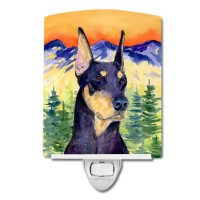 Carolines Treasures Ss8658Cnl Doberman Ceramic Night Light Compact Ulcertified Ideal For Bedroom Bathroom Nursery Hallway