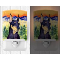 Carolines Treasures Ss8658Cnl Doberman Ceramic Night Light Compact Ulcertified Ideal For Bedroom Bathroom Nursery Hallway