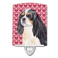 Carolines Treasures Sc9248Cnl Cavalier Spaniel Hearts Love And Valentines Day Portrait Ceramic Night Light Compact Ulcertifi