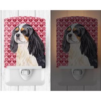 Carolines Treasures Sc9248Cnl Cavalier Spaniel Hearts Love And Valentines Day Portrait Ceramic Night Light Compact Ulcertifi