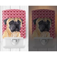 Carolines Treasures Sc9255Cnl Mastiff Hearts Love And Valentines Day Portrait Ceramic Night Light Compact Ulcertified Ideal