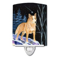 Carolines Treasures Ss8407Cnl Starry Night Australian Cattle Dog Ceramic Night Light Compact Ulcertified Ideal For Bedroom