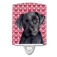 Carolines Treasures Sc9275Cnl Labrador Black Hearts Love Valentines Day Ceramic Night Light Compact Ulcertified Ideal For B