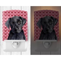 Carolines Treasures Sc9275Cnl Labrador Black Hearts Love Valentines Day Ceramic Night Light Compact Ulcertified Ideal For B