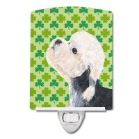 Carolines Treasures Ss4434Cnl Dandie Dinmont Terrier St Patricks Day Shamrock Ceramic Night Light Compact Ulcertified Idea