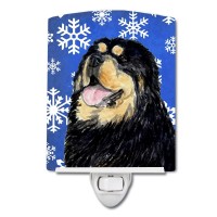 Carolines Treasures Ss4650Cnl Tibetan Mastiff Winter Snowflakes Holiday Ceramic Night Light Compact Ulcertified Ideal For Be