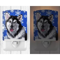 Carolines Treasures Sc9491Cnl Alaskan Malamute Winter Snowflakes Holiday Ceramic Night Light Compact Ulcertified Ideal For B