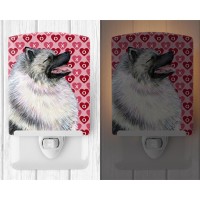 Carolines Treasures Ss4488Cnl Keeshond Hearts Love And Valentines Day Portrait Ceramic Night Light Compact Ulcertified Idea