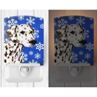 Carolines Treasures Ss4607Cnl Dalmatian Winter Snowflakes Holiday Ceramic Night Light Compact Ulcertified Ideal For Bedroom