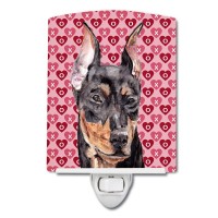 Carolines Treasures Sc9716Cnl German Pinscher Hearts And Love Ceramic Night Light Compact Ulcertified Ideal For Bedroom Bat