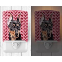 Carolines Treasures Sc9716Cnl German Pinscher Hearts And Love Ceramic Night Light Compact Ulcertified Ideal For Bedroom Bat