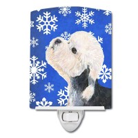 Carolines Treasures Ss4641Cnl Dandie Dinmont Terrier Winter Snowflakes Holiday Ceramic Night Light Compact Ulcertified Ideal