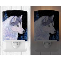 Carolines Treasures Ss8617Cnl Siberian Husky Ceramic Night Light Compact Ulcertified Ideal For Bedroom Bathroom Nursery H