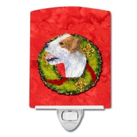 Carolines Treasures Ss4191Cnl Jack Russell Terrier Cristmas Wreath Ceramic Night Light Compact Ulcertified Ideal For Bedroom