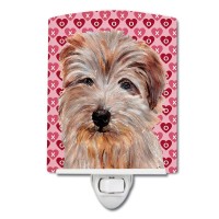 Carolines Treasures Sc9712Cnl Norfolk Terrier Hearts And Love Ceramic Night Light Compact Ulcertified Ideal For Bedroom Bat