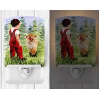 Carolines Treasures Ss8545Cnl Little Boy With His Golden Retriever Ceramic Night Light Compact Ulcertified Ideal For Bedroom