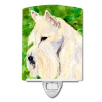 Carolines Treasures Ss8791Cnl Scottish Terrier Ceramic Night Light Compact Ulcertified Ideal For Bedroom Bathroom Nursery