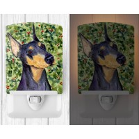 Carolines Treasures Ss8812Cnl Doberman Ceramic Night Light Compact Ulcertified Ideal For Bedroom Bathroom Nursery Hallway