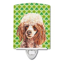 Carolines Treasures Sc9723Cnl Red Miniature Poodle Lucky Shamrock St Patricks Day Ceramic Night Light Compact Ulcertified