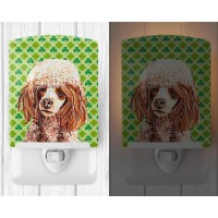 Carolines Treasures Sc9723Cnl Red Miniature Poodle Lucky Shamrock St Patricks Day Ceramic Night Light Compact Ulcertified