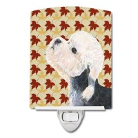 Carolines Treasures Ss4353Cnl Dandie Dinmont Terrier Fall Leaves Portrait Ceramic Night Light Compact Ulcertified Ideal For