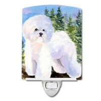 Carolines Treasures Ss8916Cnl Bichon Frise Ceramic Night Light Compact Ulcertified Ideal For Bedroom Bathroom Nursery Hal