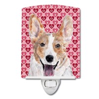 Carolines Treasures Sc9696Cnl Cardigan Corgi Hearts And Love Ceramic Night Light Compact Ulcertified Ideal For Bedroom Bath