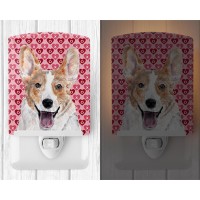 Carolines Treasures Sc9696Cnl Cardigan Corgi Hearts And Love Ceramic Night Light Compact Ulcertified Ideal For Bedroom Bath