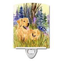 Carolines Treasures Ss8014Cnl Golden Retriever Ceramic Night Light Compact Ulcertified Ideal For Bedroom Bathroom Nursery