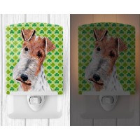 Carolines Treasures Sc9724Cnl Wire Fox Terrier Lucky Shamrock St Patricks Day Ceramic Night Light Compact Ulcertified Idea