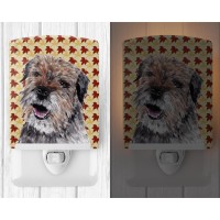 Carolines Treasures Sc9543Cnl Border Terrier Fall Leaves Ceramic Night Light Compact Ulcertified Ideal For Bedroom Bathroom