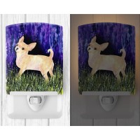 Carolines Treasures Ss8514Cnl Starry Night Chihuahua Ceramic Night Light Compact Ulcertified Ideal For Bedroom Bathroom Nu