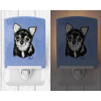 Carolines Treasures Mh1016Cnl Chihuahua In Blue Ceramic Night Light Compact Ulcertified Ideal For Bedroom Bathroom Nursery