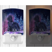 Carolines Treasures Ss8366Cnl Starry Night Briard Ceramic Night Light Compact Ulcertified Ideal For Bedroom Bathroom Nurse