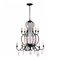 Giving it an exceptionally glamorous look and stunning appeal this Chandelier is dazzling It features twelve candle bulbs each resting in scalloped stand This gorgeous chandelier will imposingly renovate any space