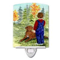 Carolines Treasures Ss8547Cnl Little Boy With His Chesapeake Bay Retriever Ceramic Night Light Compact Ulcertified Ideal For