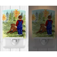 Carolines Treasures Ss8547Cnl Little Boy With His Chesapeake Bay Retriever Ceramic Night Light Compact Ulcertified Ideal For