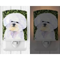 Carolines Treasures Ss8829Cnl Bichon Frise Ceramic Night Light Compact Ulcertified Ideal For Bedroom Bathroom Nursery Hal