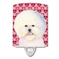 Carolines Treasures Ss4526Cnl Bichon Frise Hearts Love And Valentines Day Portrait Ceramic Night Light Compact Ulcertified