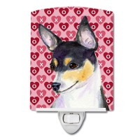 Carolines Treasures Ss4518Cnl Chihuahua Hearts Love And Valentines Day Portrait Ceramic Night Light Compact Ulcertified Ide